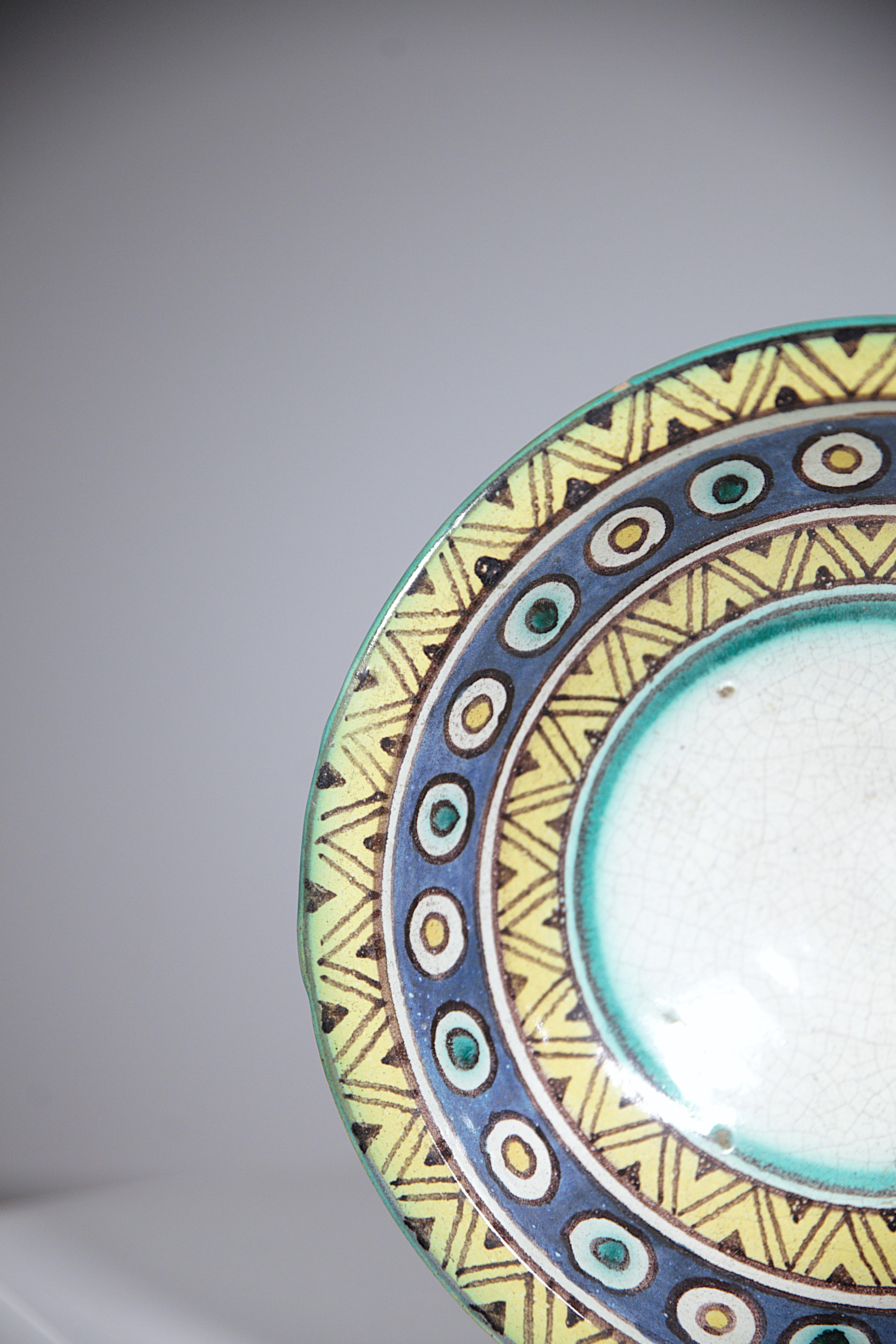 An Africanist Ceramic Bowl by Pierre De Verclos Nabeul Tunisia 1930's For Sale 1