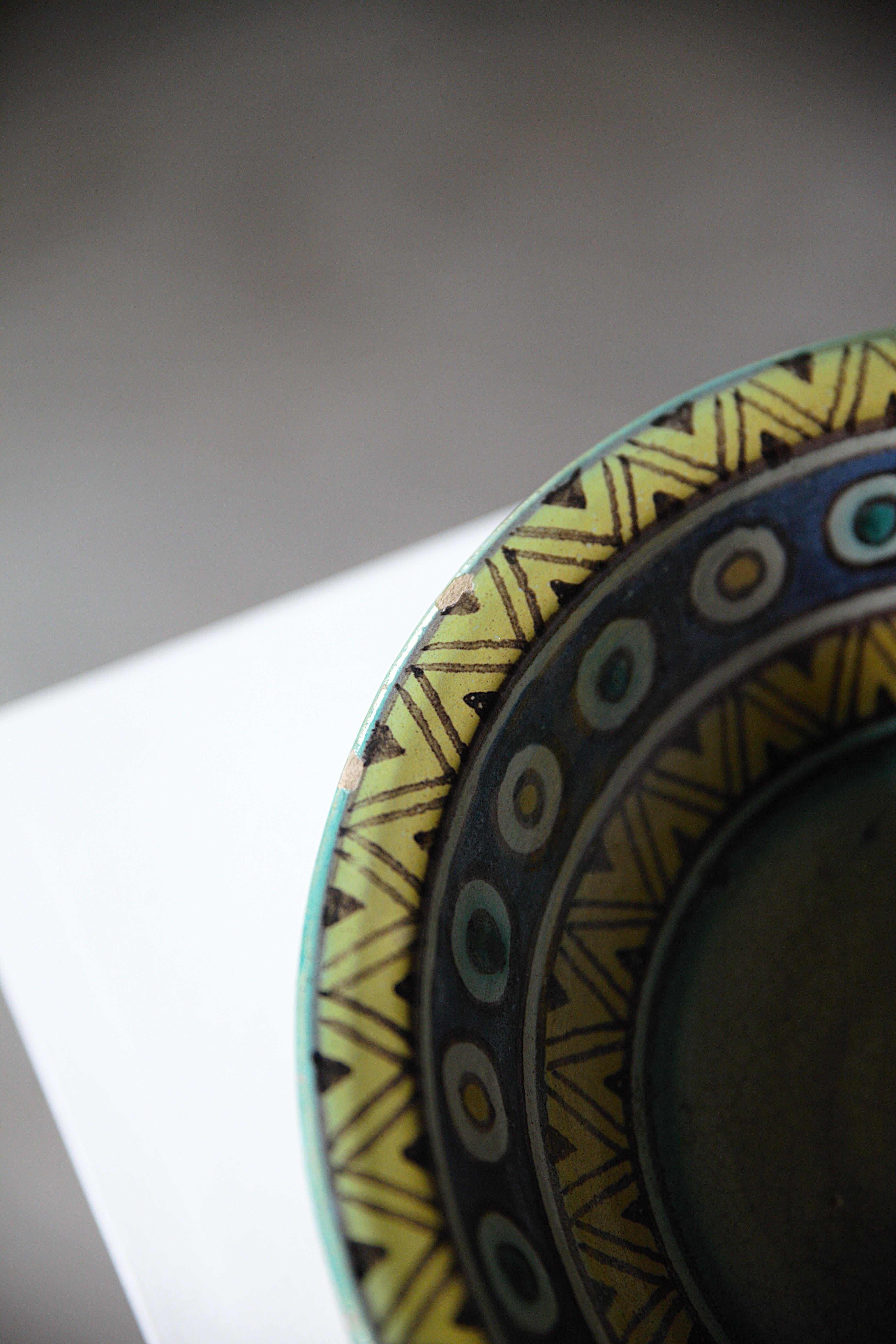 An Africanist Ceramic Bowl by Pierre De Verclos Nabeul Tunisia 1930's For Sale 3