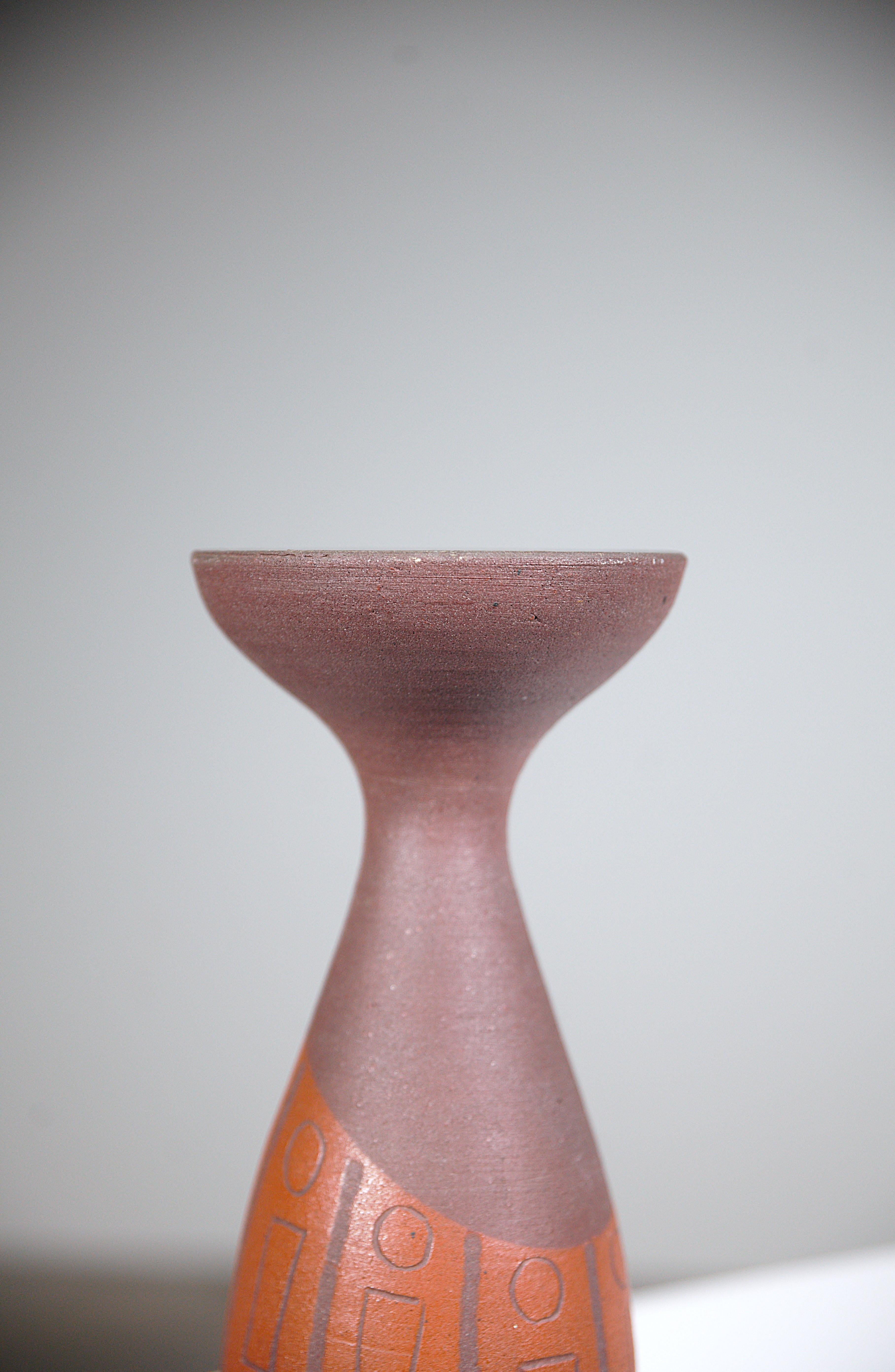 Metà XX secolo Vaso africanista di Accolay Pottery Francia anni '60 in vendita