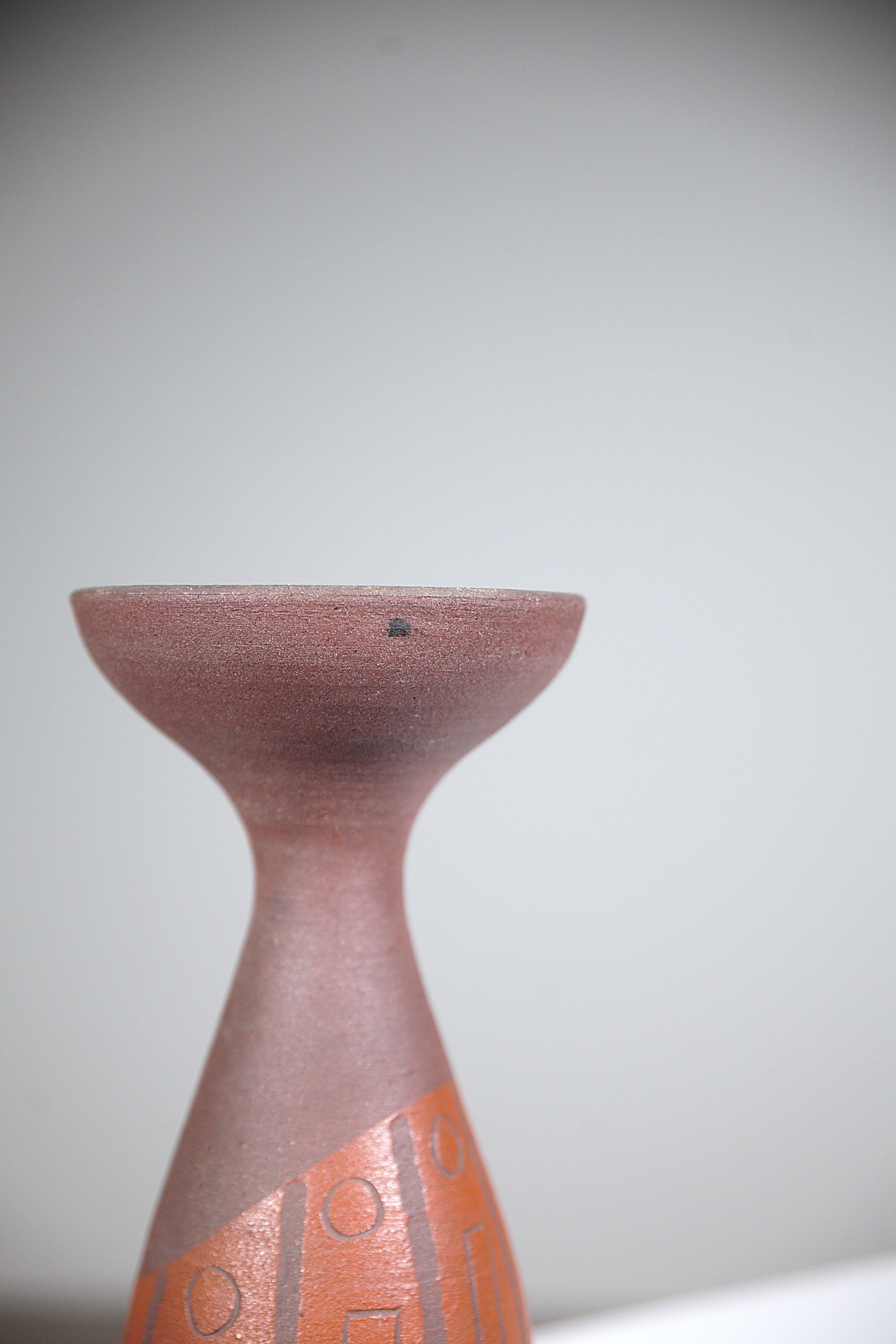 Ceramica Vaso africanista di Accolay Pottery Francia anni '60 in vendita