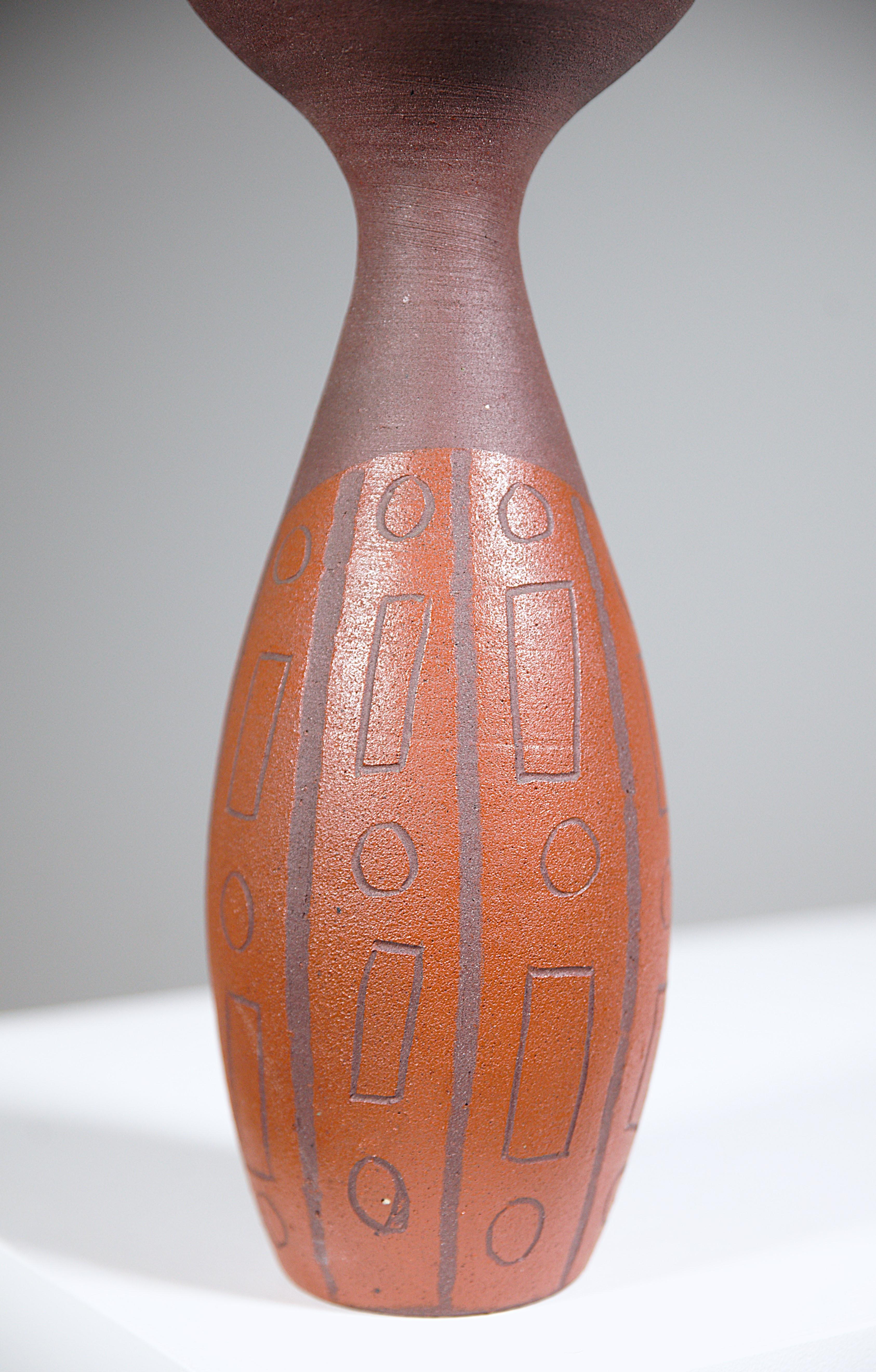 Vaso africanista di Accolay Pottery Francia anni '60 in vendita 1