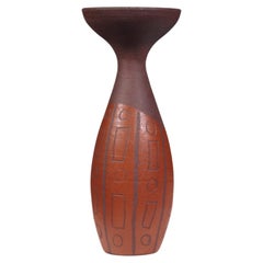 Vase africainiste d'Accolay Pottery France, années 1960
