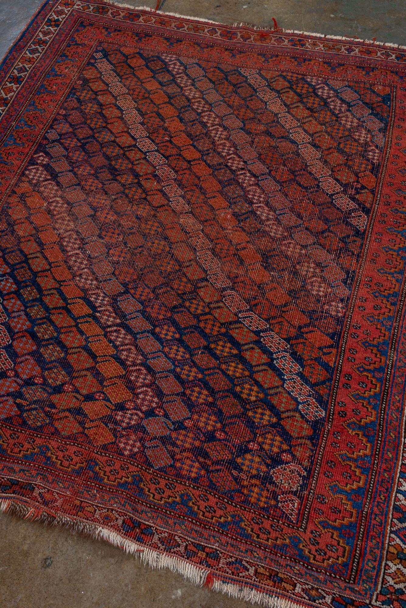 Hand-Knotted An Afshar Rug circa 1930. For Sale