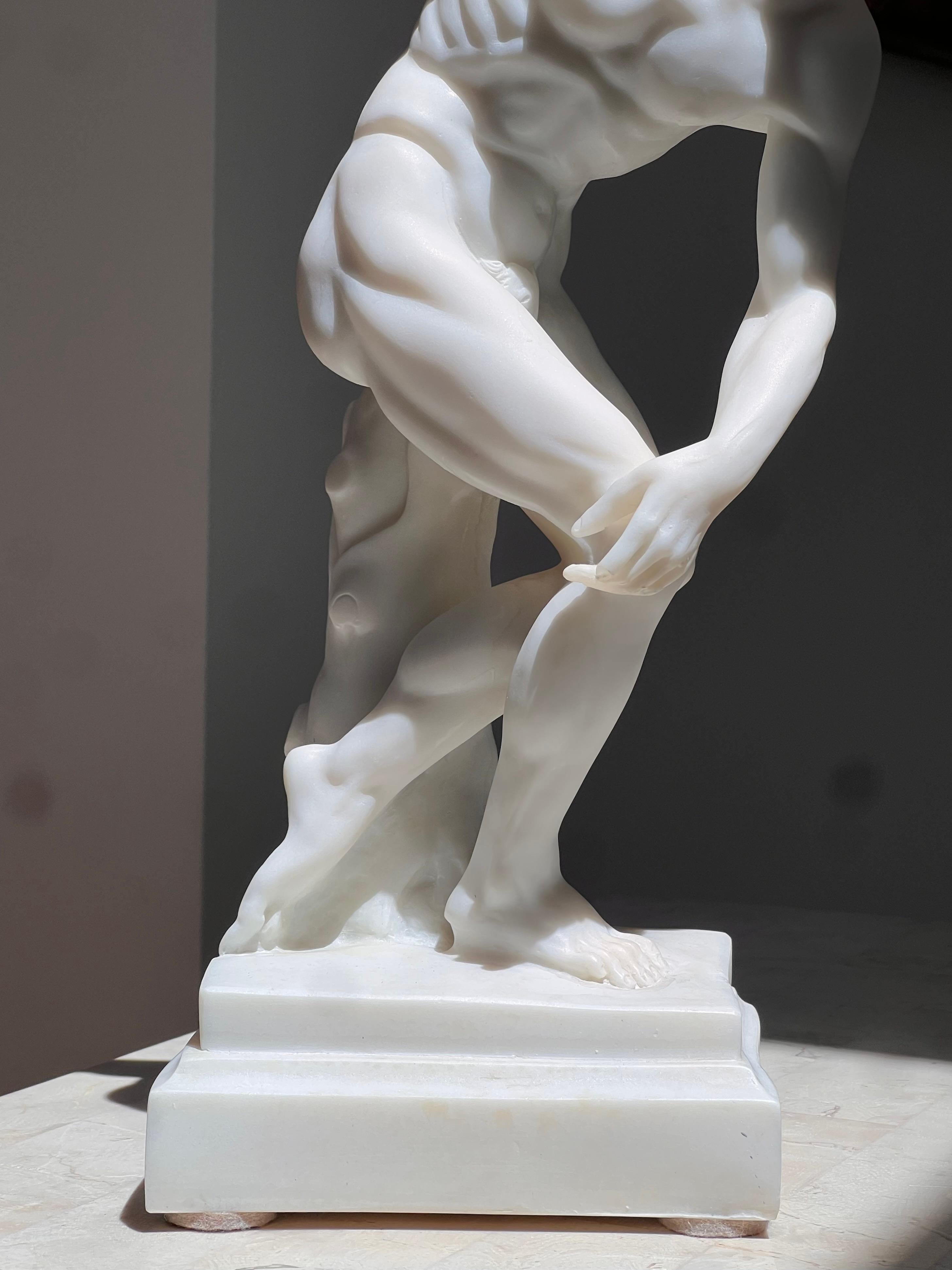 An neoclassical sculpture of an Olympian disc-thrower, 20th century For Sale 4