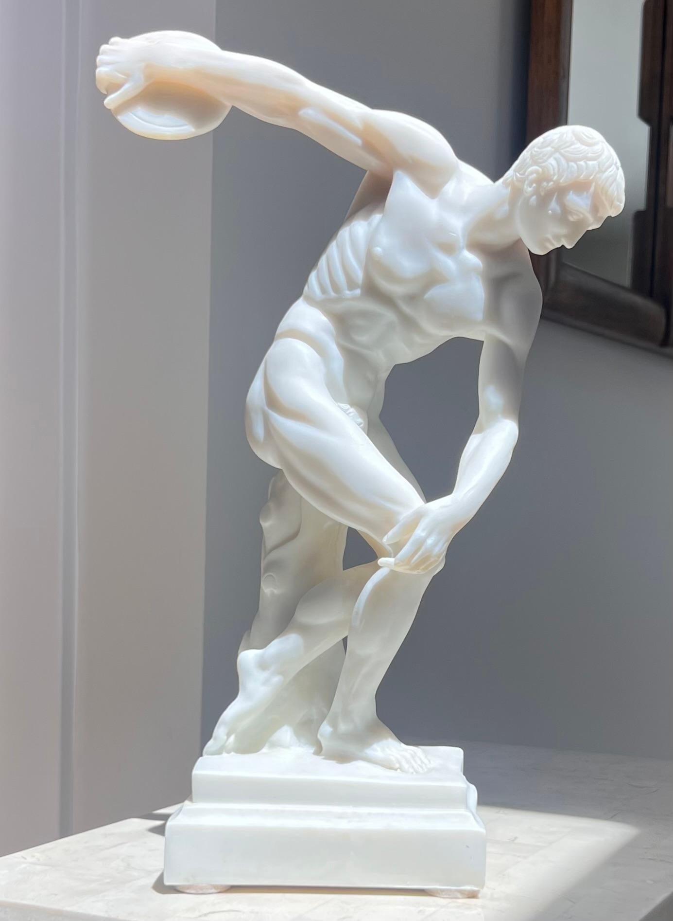 An neoclassical sculpture of an Olympian disc-thrower, 20th century For Sale 6