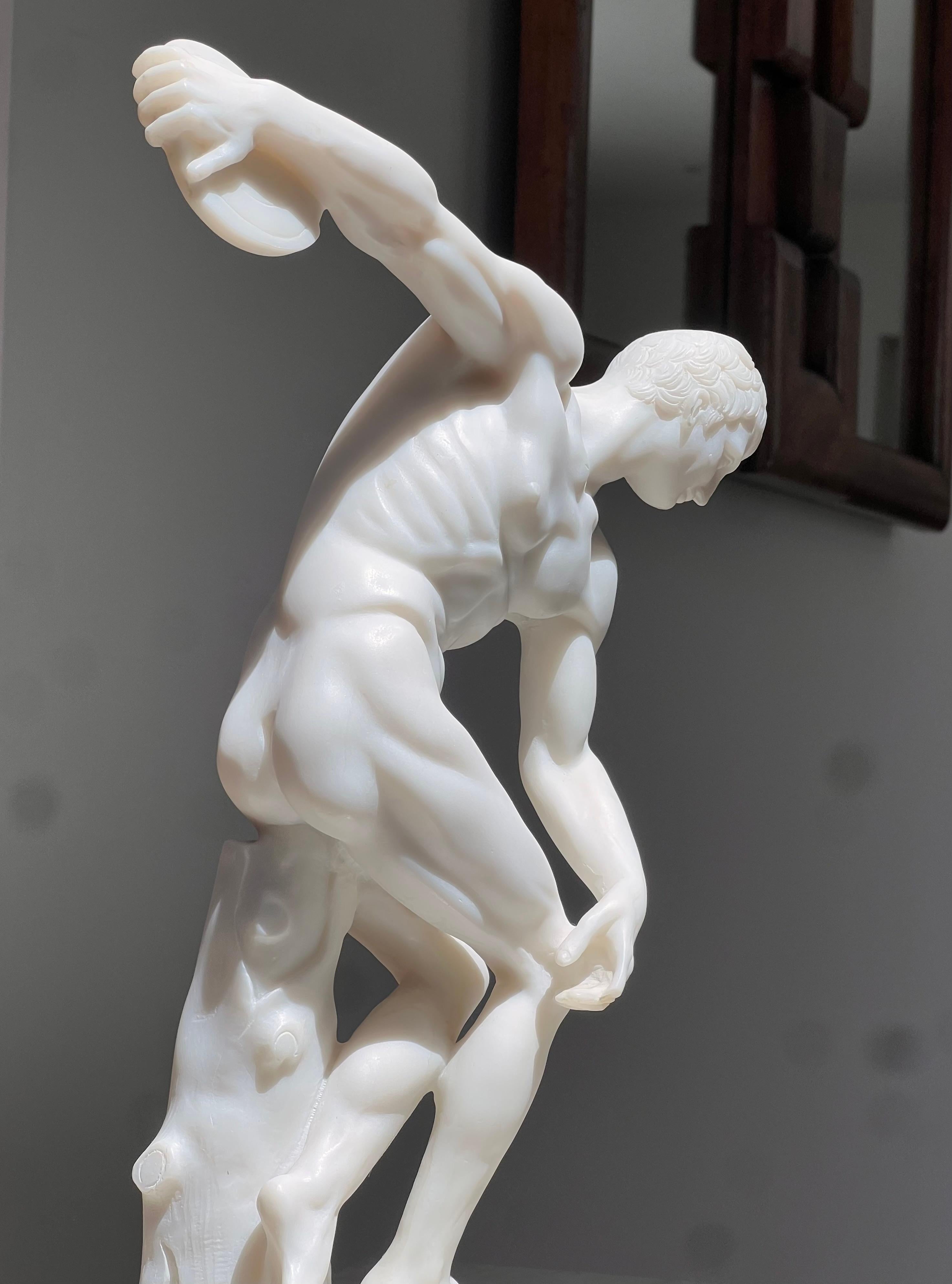 An neoclassical sculpture of an Olympian disc-thrower, 20th century For Sale 7
