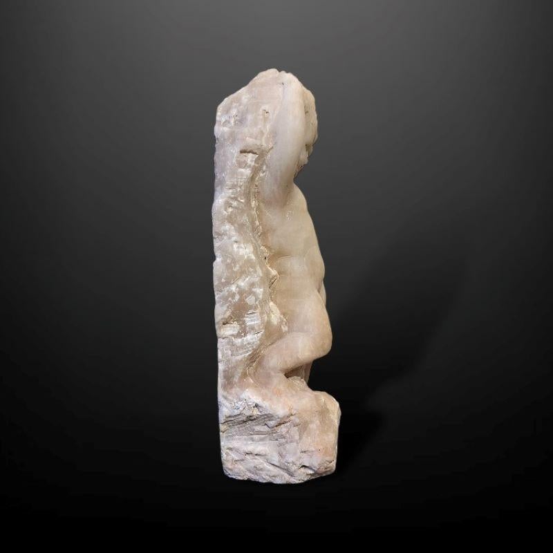 Carved An alabaster relief memorial figure For Sale