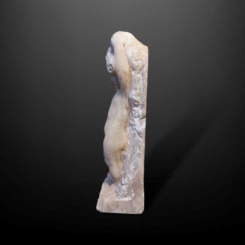 19th Century An alabaster relief memorial figure For Sale