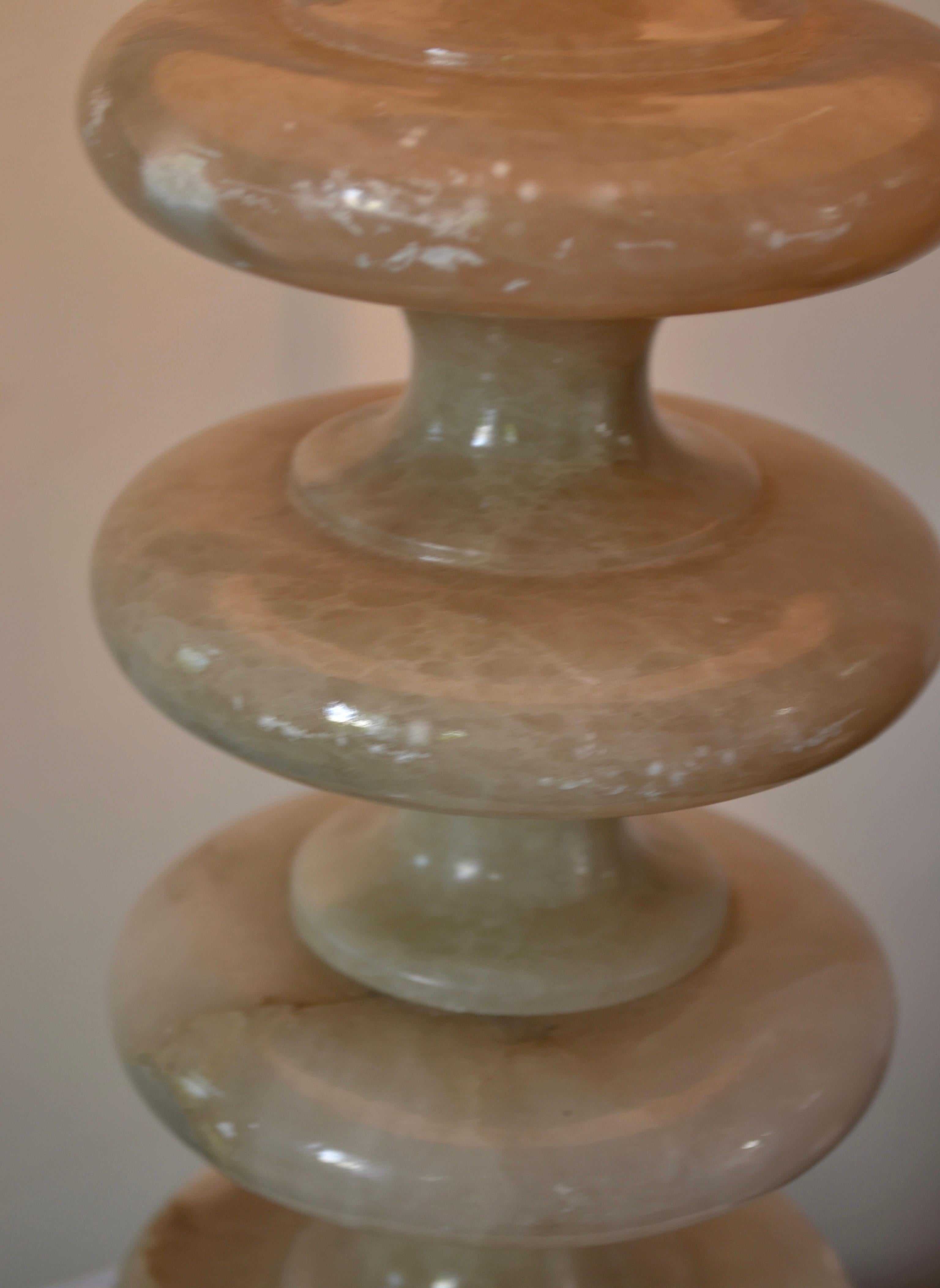 Mid-Century Modern Lampe de table en albâtre - Italie - 1970 en vente