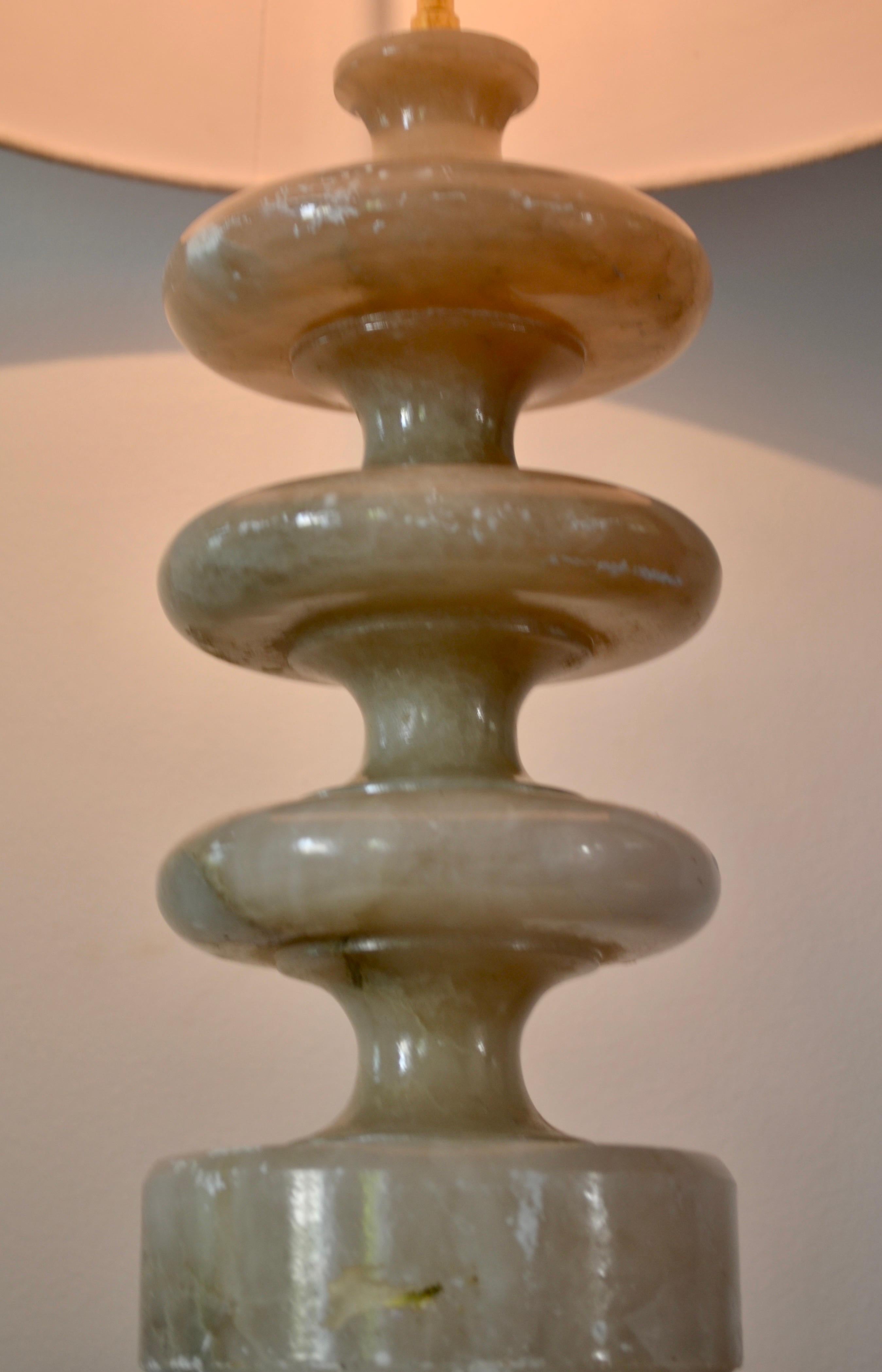 italien Lampe de table en albâtre - Italie - 1970 en vente