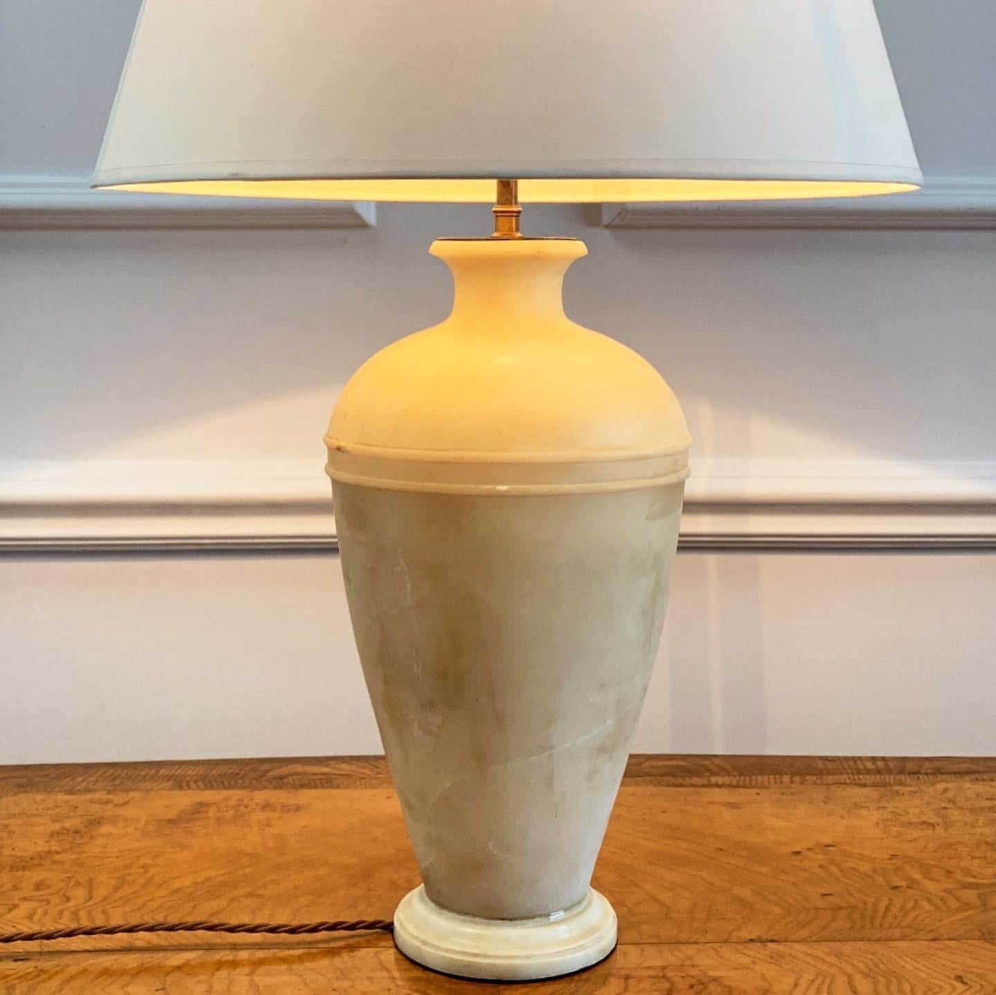 Neoclassical Revival Alabaster Urn Lamp For Sale