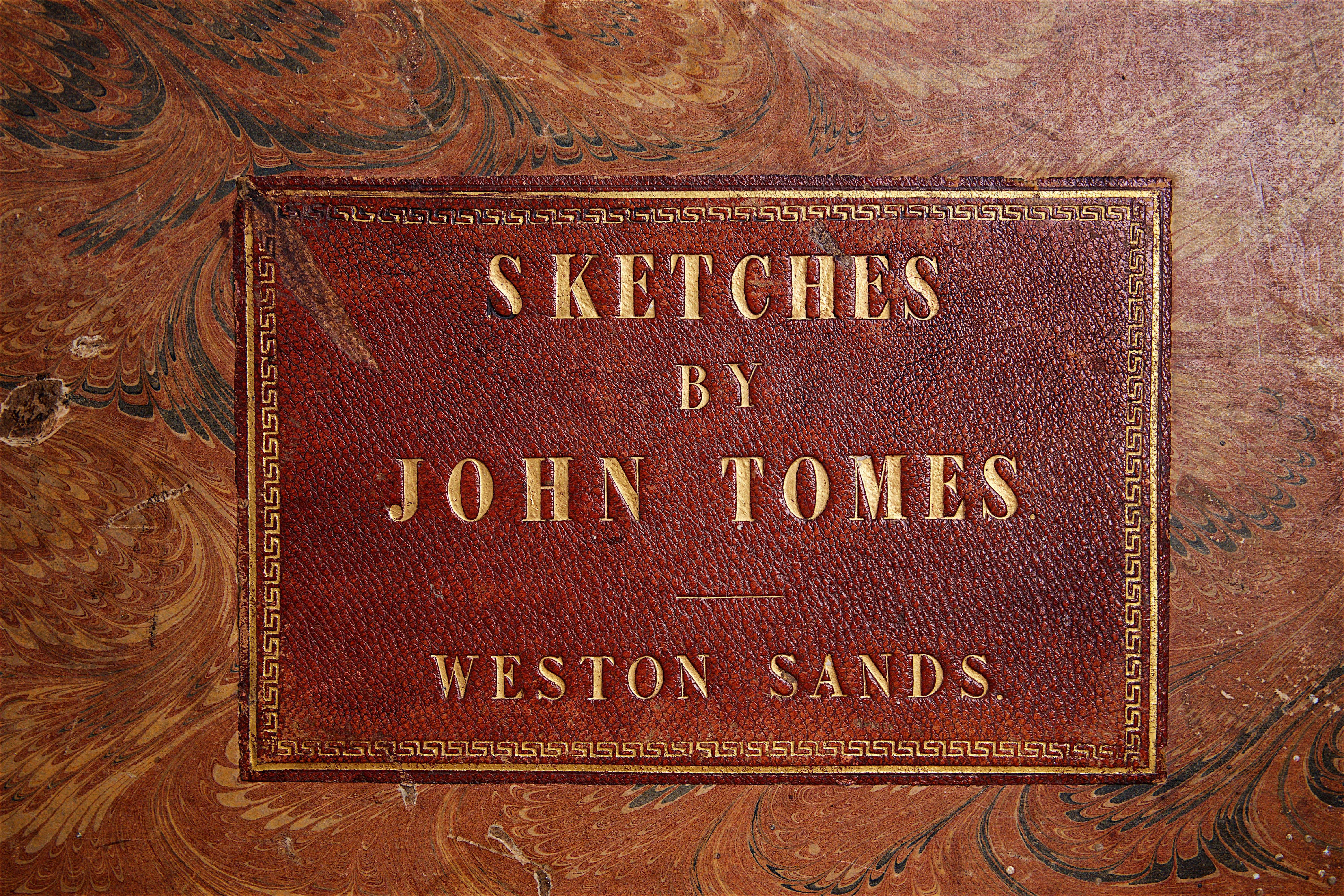 An album of 19th century watercolor paintings by John Tomes, predominantly landscapes, mounted on pages, some inscribed in pencil with titles (together with folder of correspondence), average size 21 cm x 30 cm, half calf bound with gilt tooled