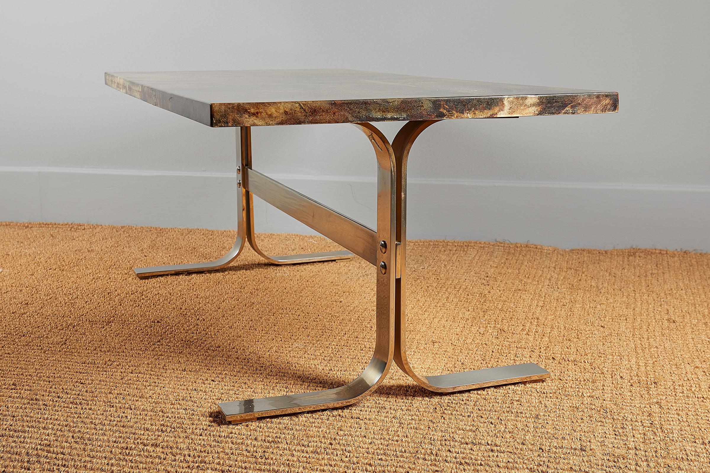 Mid-Century Modern Aldo Tura Lacquered Parchment Coffee Table, Italy, 1960s