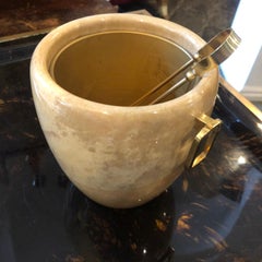 Aldo Tura Mid-Century Modern Brass and Wood Ice Bucket, circa 1960