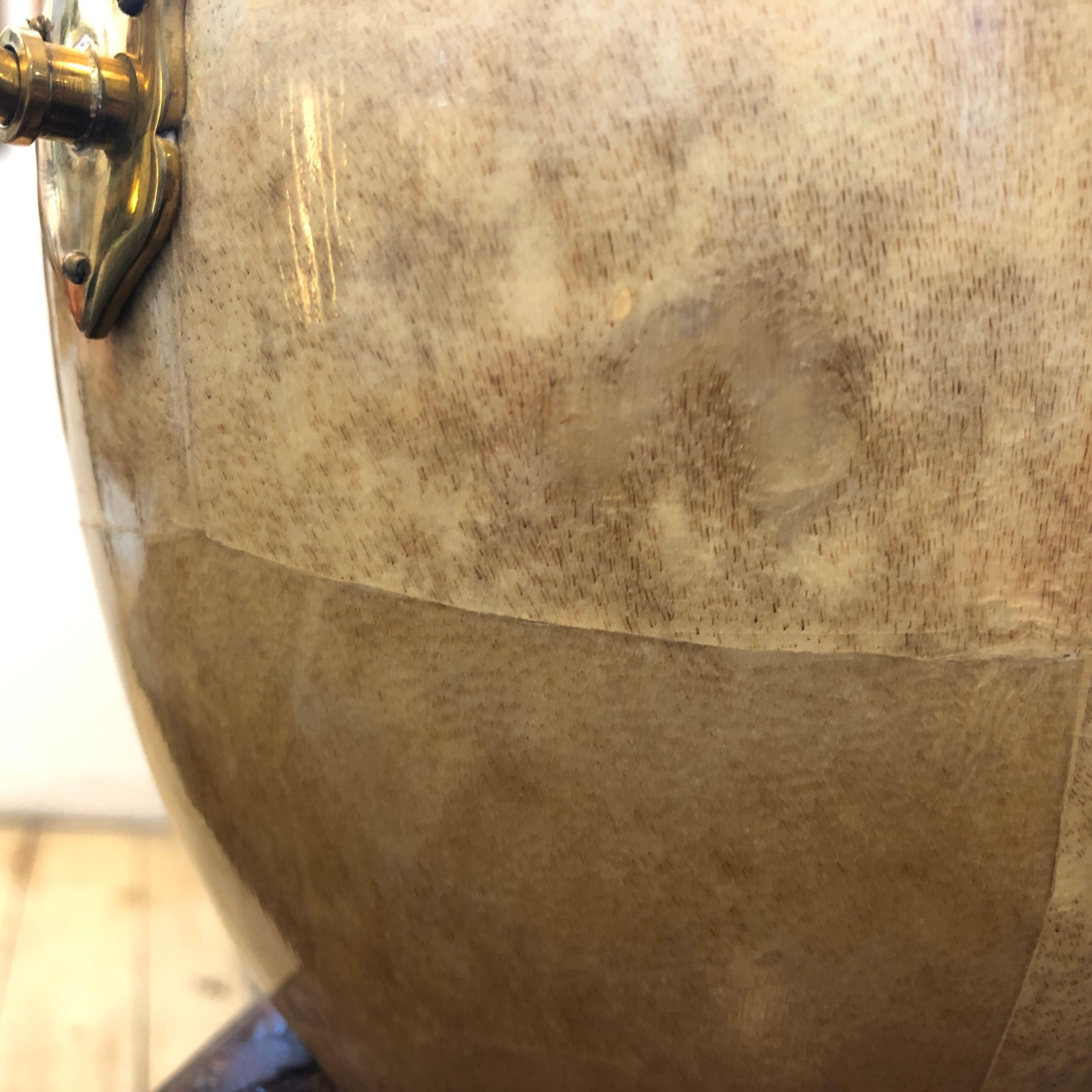 Aldo Tura Mid-Century Modern Goatskin and Brass Ice Bucket, circa 1960 6