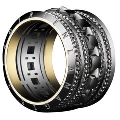 Alexandra Mor Black Diamonds Wide Unisex Eternity Band 2/15