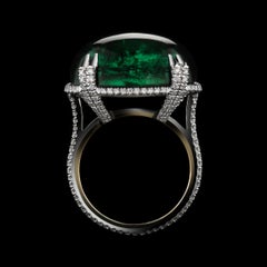 Alexandra Mor Oval Cabochon Green-Tourmaline Diamond Ring
