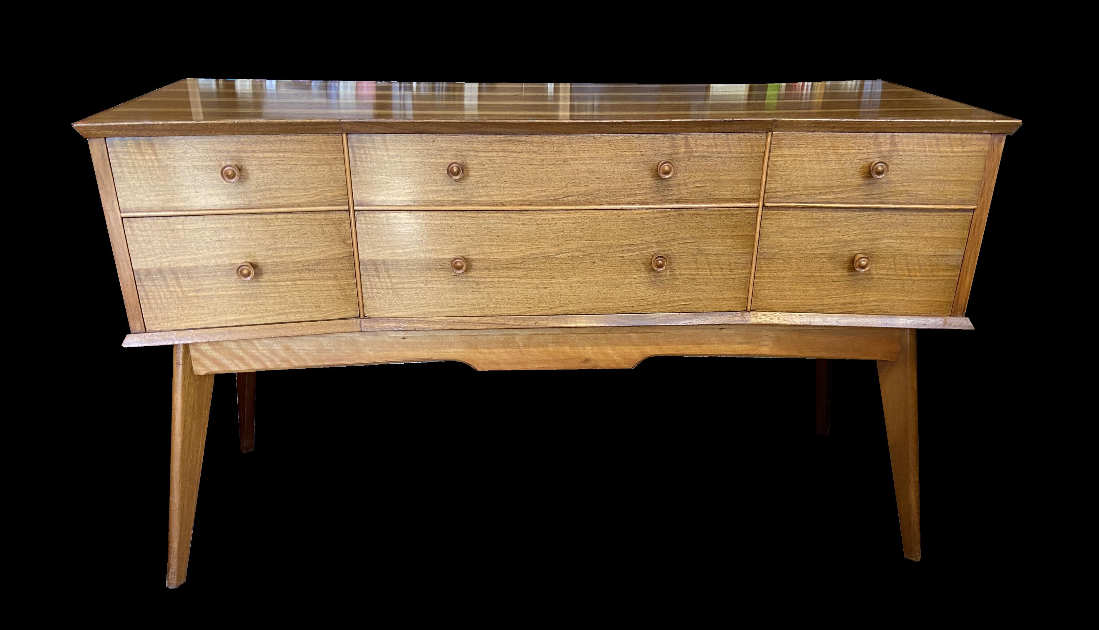 Alfred COX for 'Handcraft' Maple and Walnut Writing, or Dressing Table In Good Condition In Little Burstead, Essex