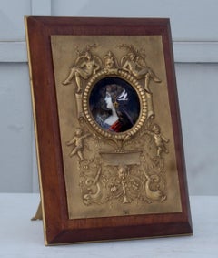 Alfred Garnier Enamel on Copper Plaque Medallion