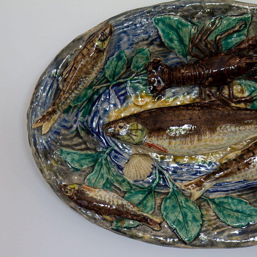 Alfred Renoleau Palissy Ware Plate, circa 1889-91 Signed In Good Condition In Donhead St Mary, Wiltshire