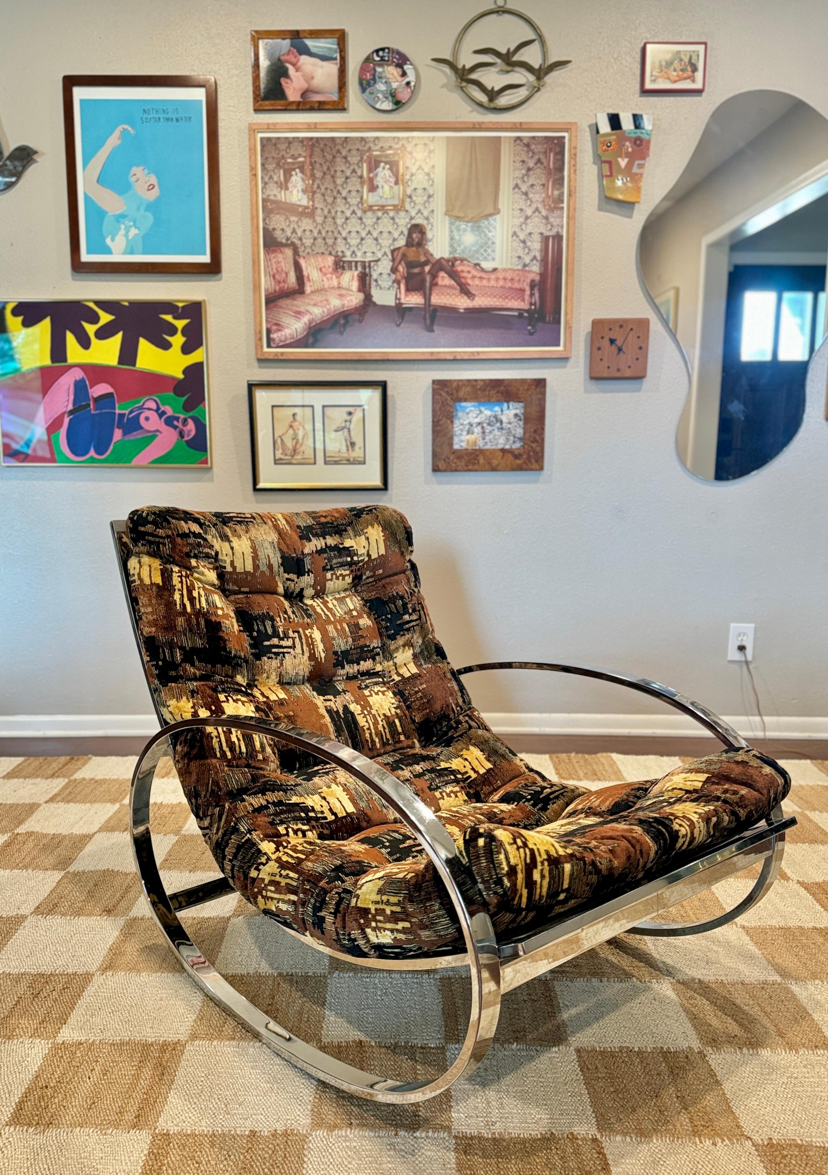 An all original vintage rocking lounger designed by Renato Zevi circa 1970s en vente 5