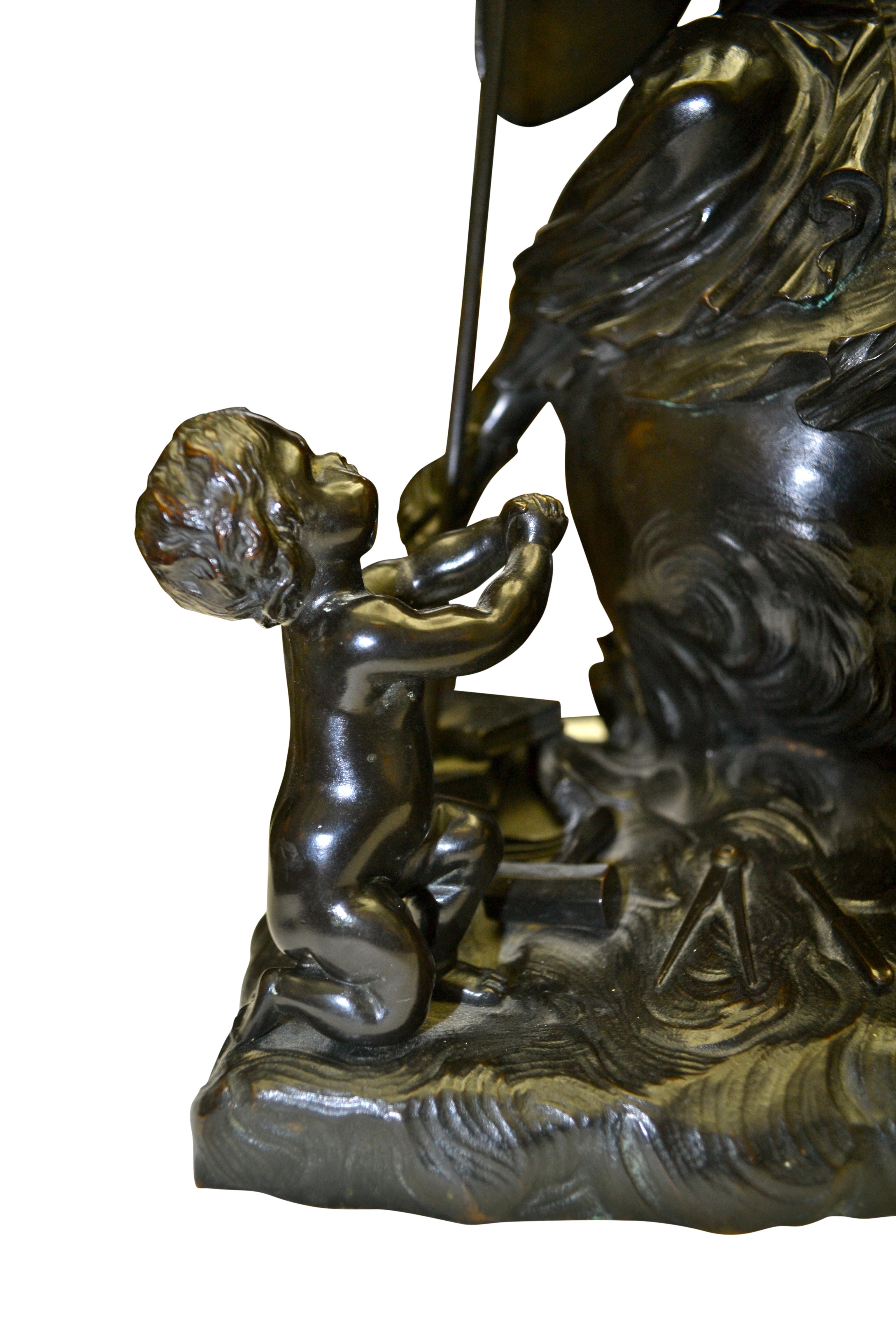 Neoclassical Allegorical Bronze Statue of Bellona or Minerva Roman Goddesses of War 