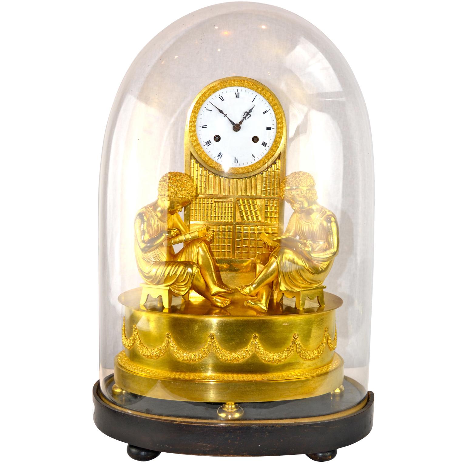 Gilt Allegorical French Empire Clock Referred to as 
