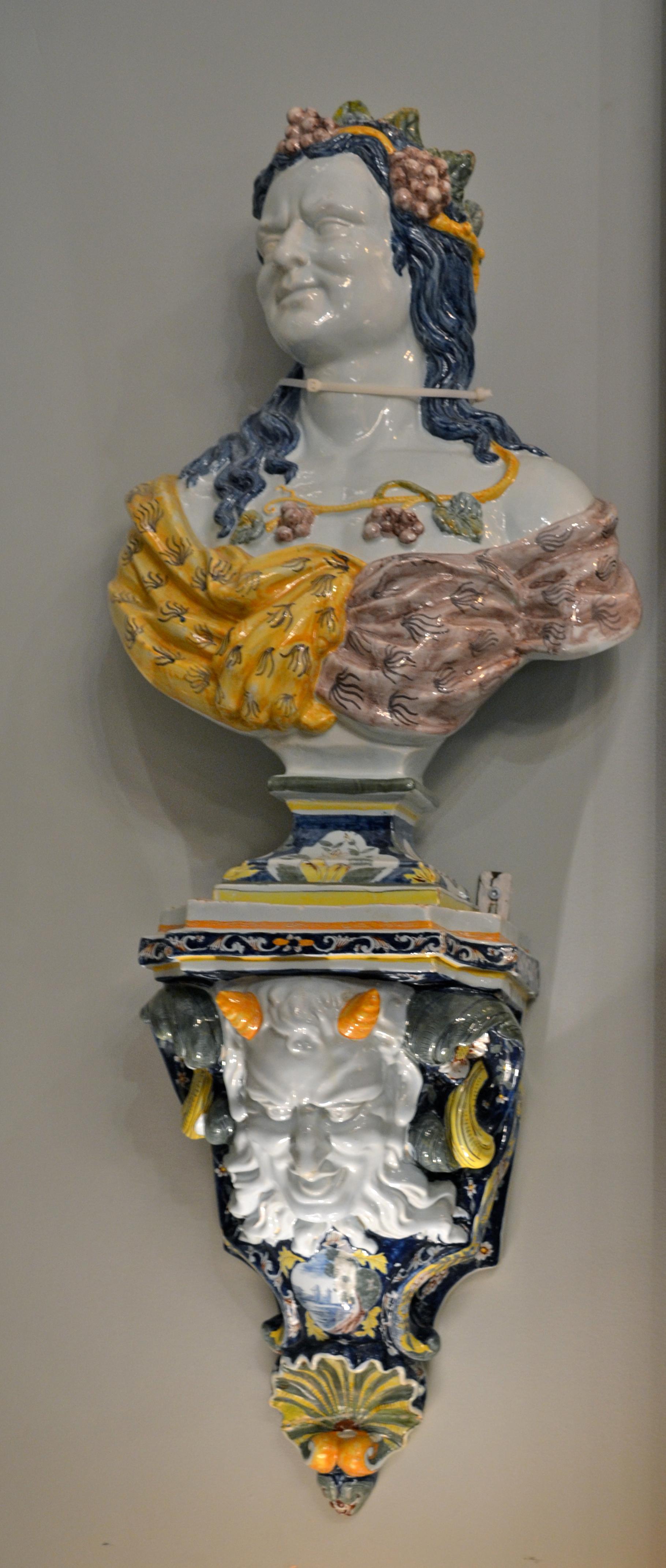 Paar allegorische Fayence-Busten aus Rouen, die Sommer und Herbst darstellen im Angebot 8