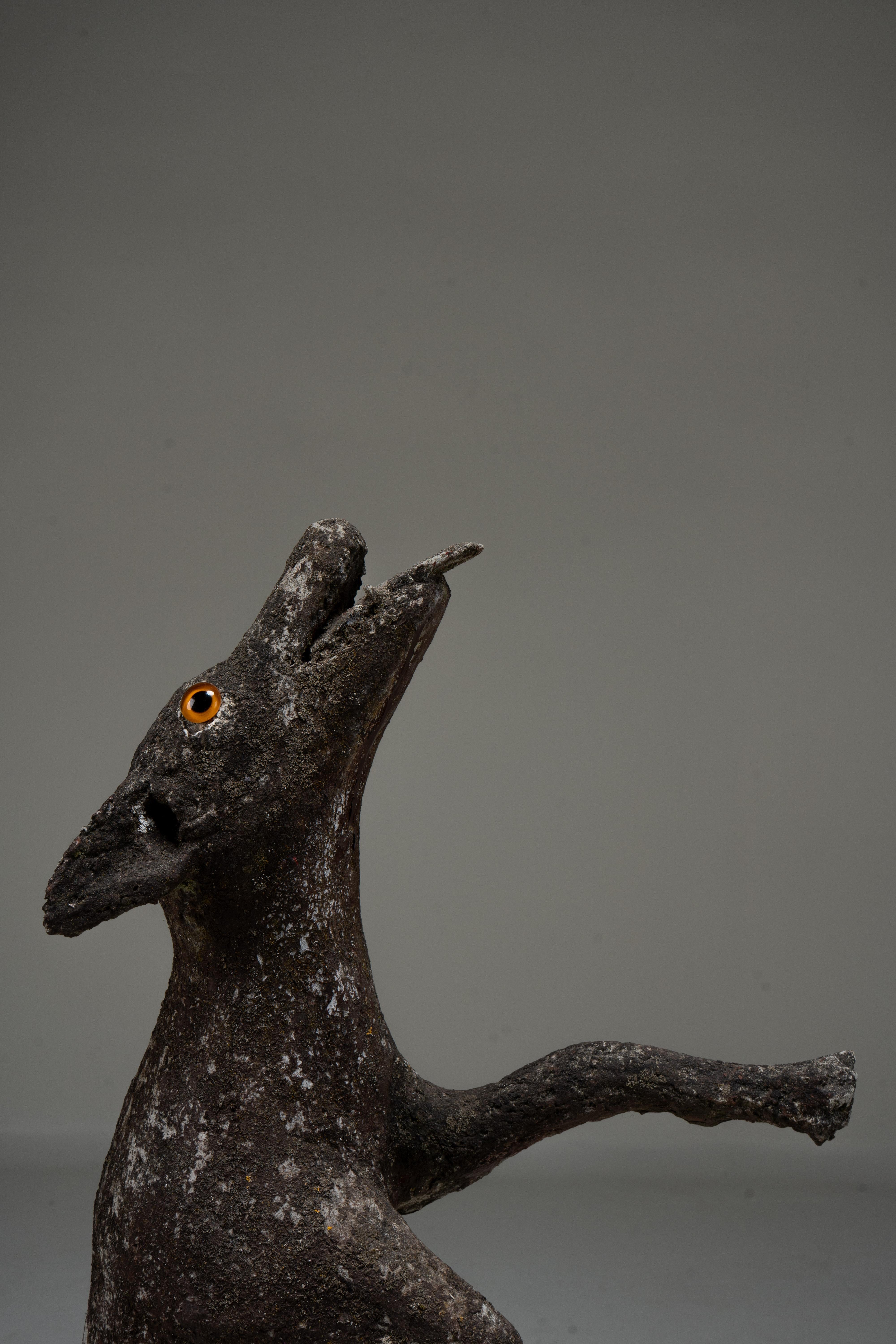 An Allegorical Sculpture of a Dog and A Crow on a Tree 7