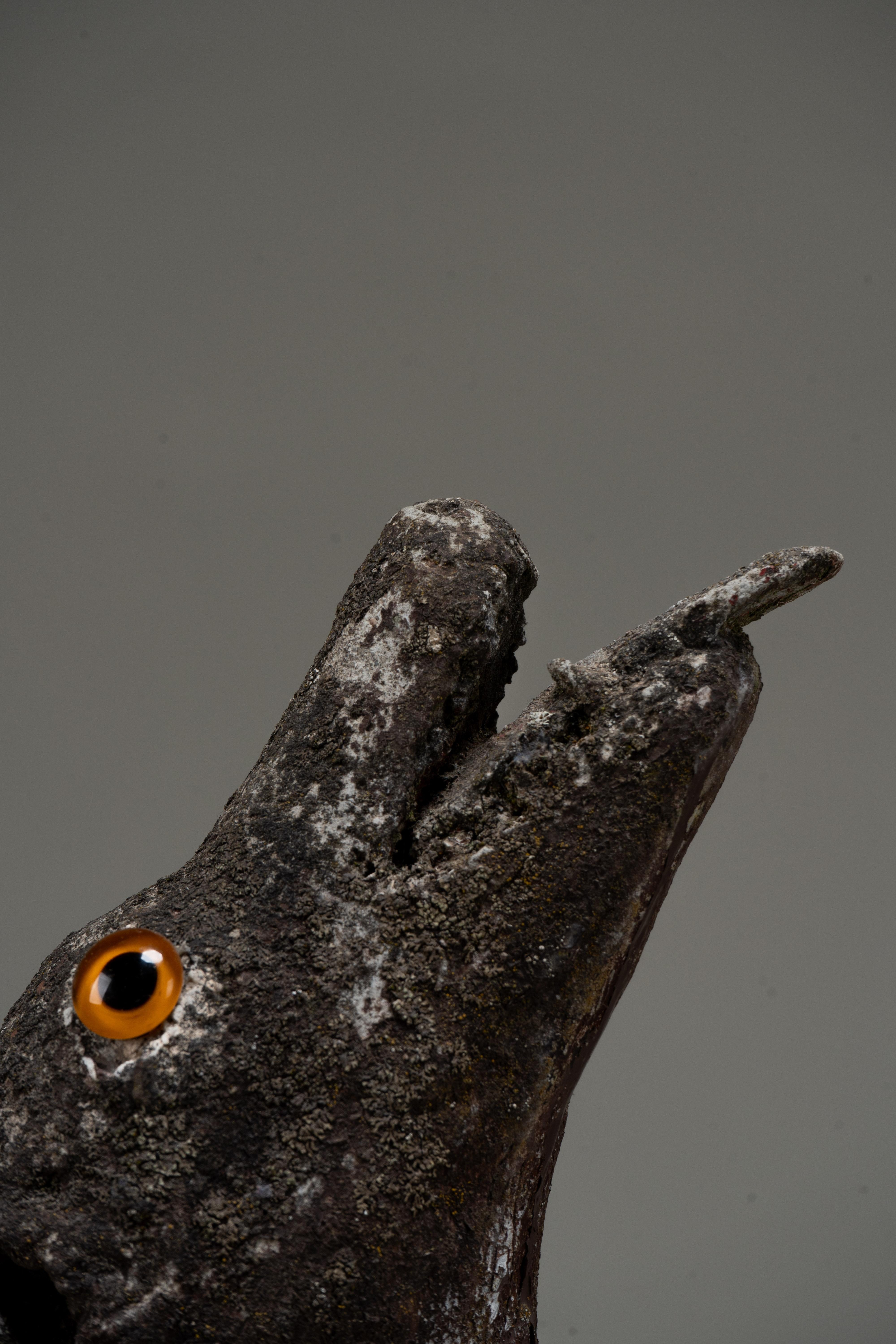 An Allegorical Sculpture of a Dog and A Crow on a Tree 8