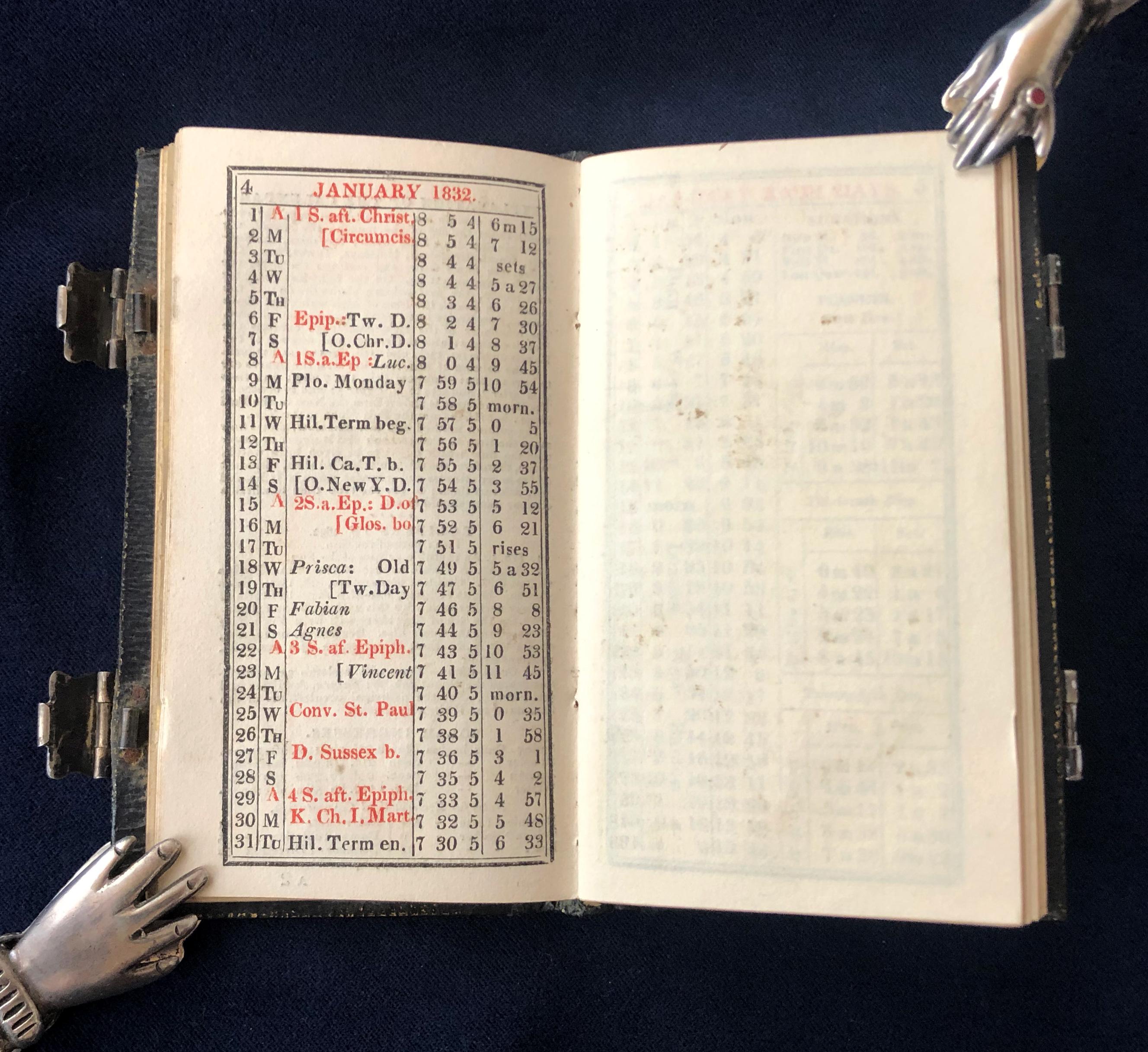 Inglese Un Almanacco per l'Anno del Signore M.DCCC.XXXII 1832 - John Goldsmith in vendita