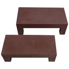 Almost Pair of Karl Springer Style Low Tables