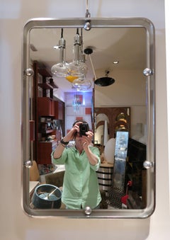 An Aluminum Midcentury Italian Mirror, 1970