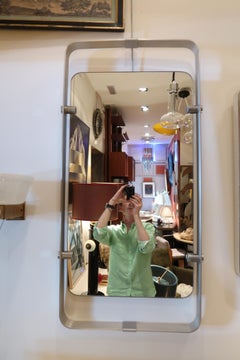 Aluminum Midcentury Italian Wall Mirror, 1970