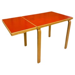 Aino & Alvar Aalto Fodlable Table Model DL82, Birch & Red Linoleum, Artek 1960s