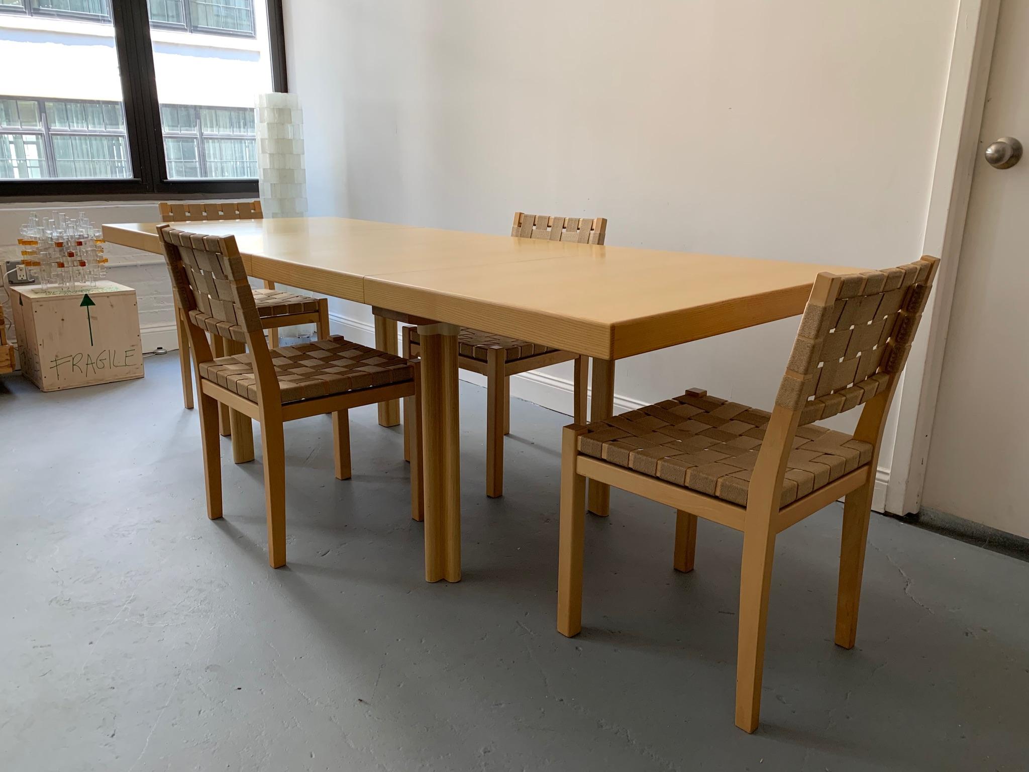 Alvar Aalto H92 Extension Table with Six Chairs Manufactured by Artek 1