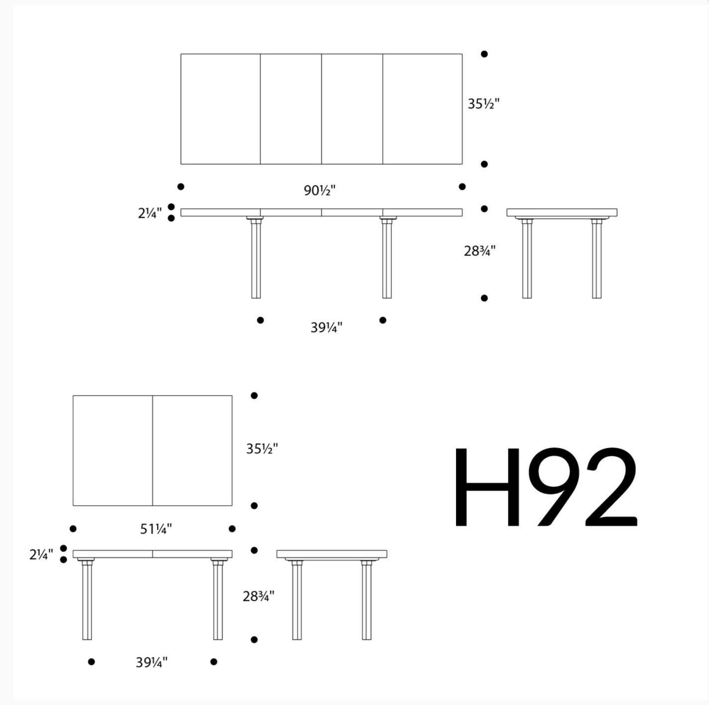 Alvar Aalto H92 Extension Table with Six Chairs Manufactured by Artek 2