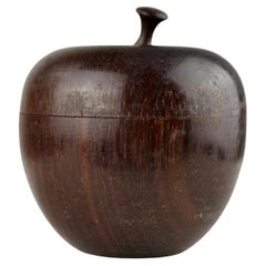 An amaranth Wood Jewelry Box - Apple Shape - France 1970s