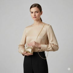 Sac de soirée italien en métal doré et satin jaune des années 1940