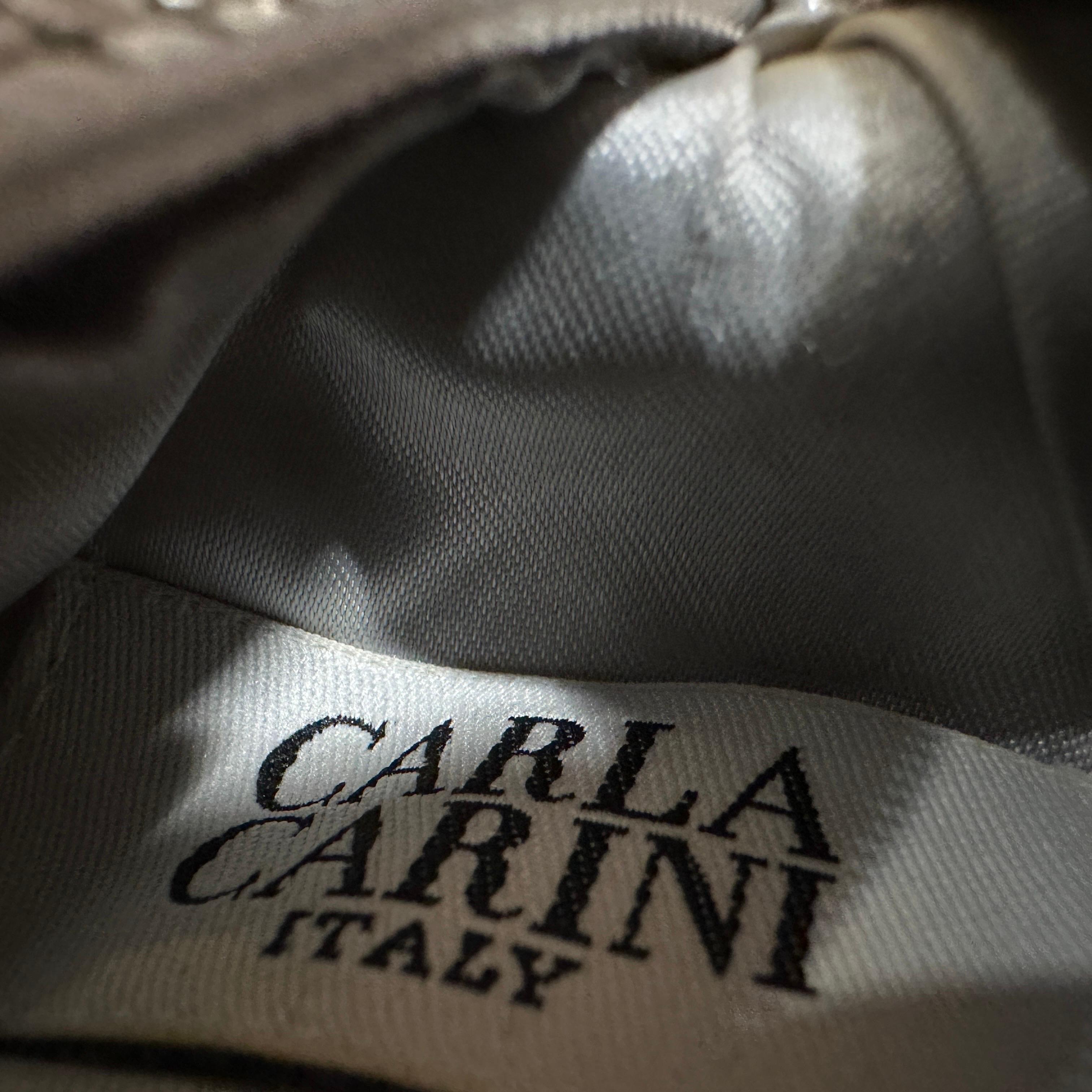 Un étonnant sac de soirée italien en maille métallique Silver des années 1950 par Carla Carini en vente 4