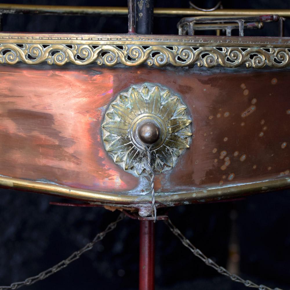 Amazing 19th Century Votive Copper Sea Vessel Model 3