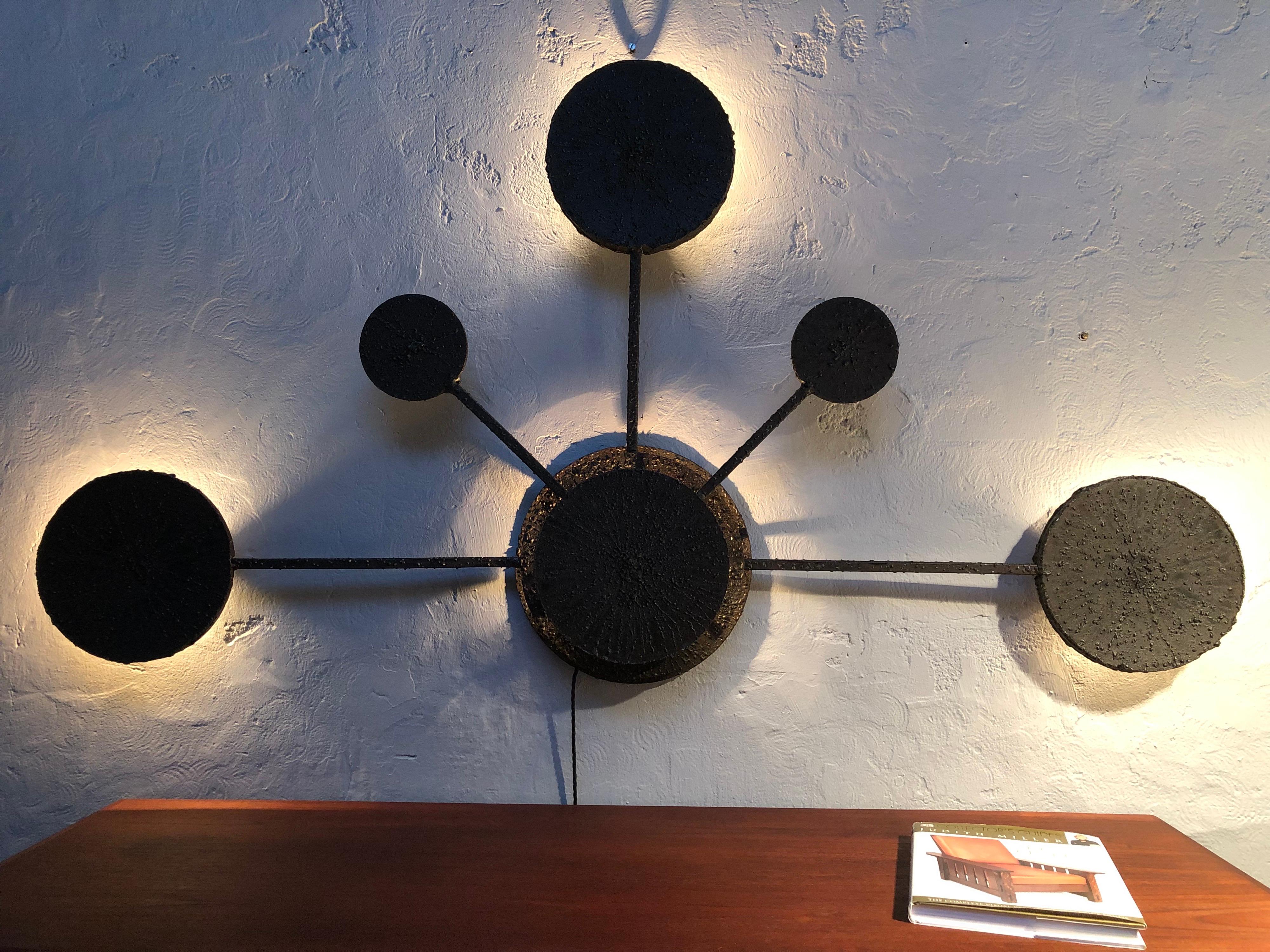 Danish Amazing Brutalist Wall Sculpture Lamp from the 1960s For Sale
