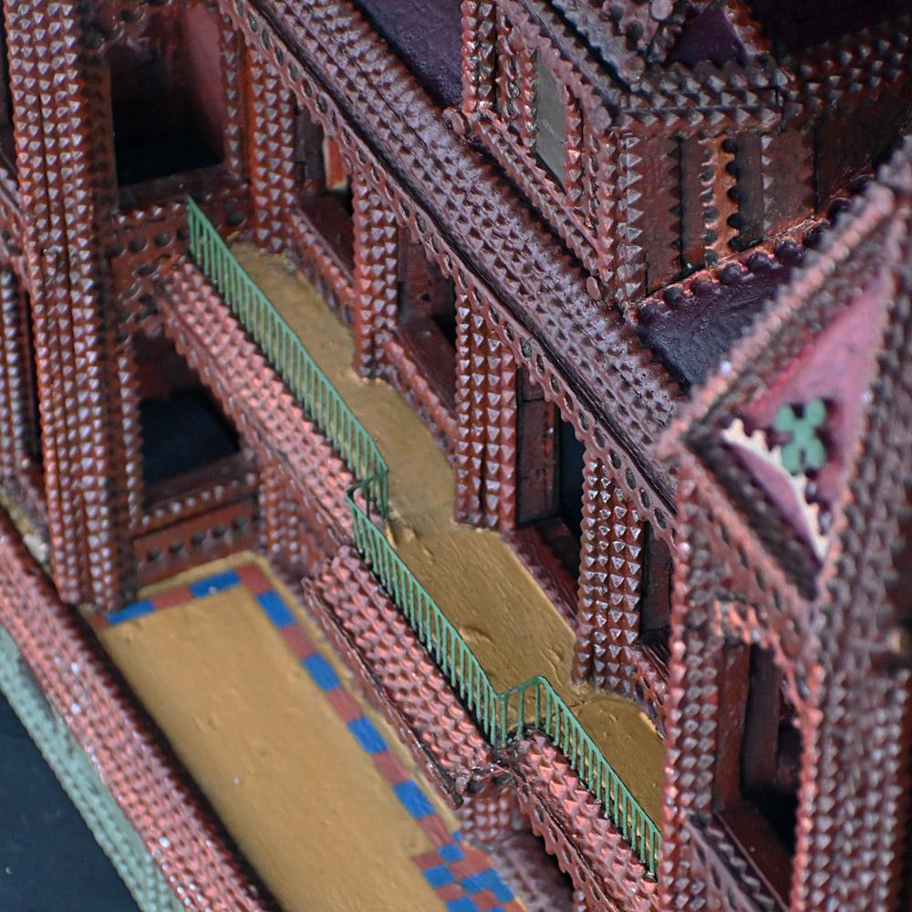 An amazing Early 20th century European Tramp art castle model  In Good Condition In London, GB