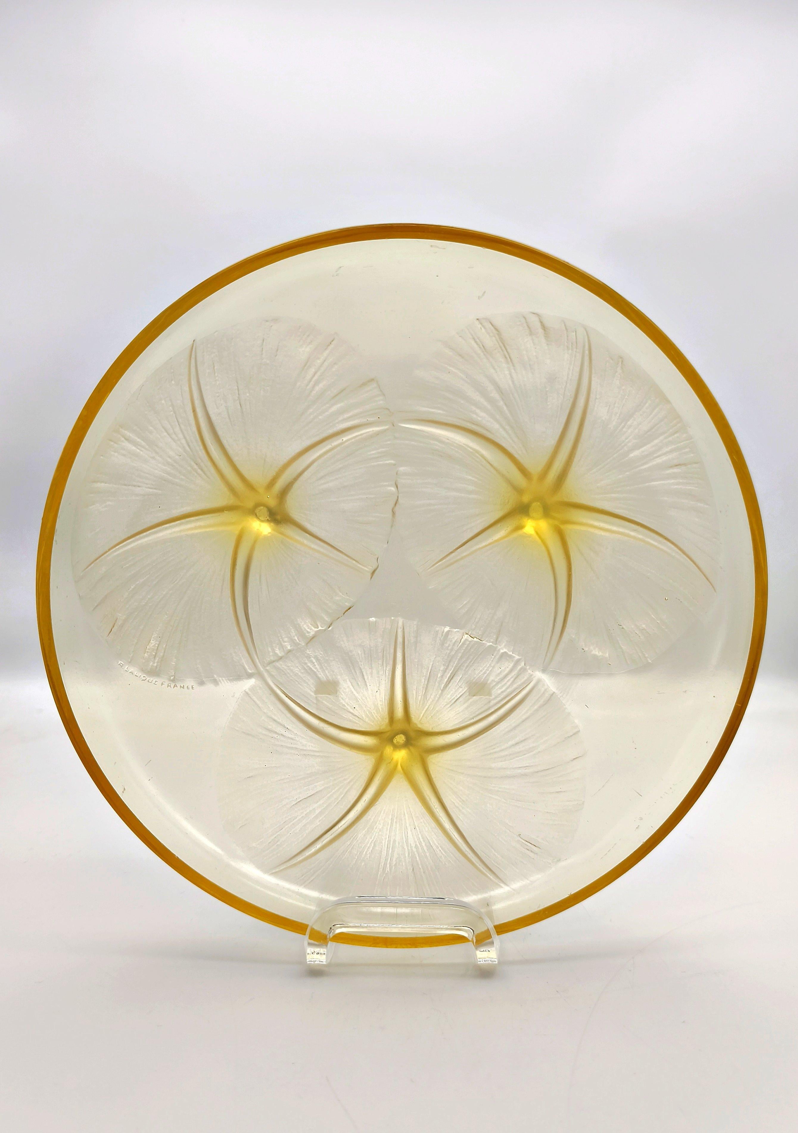 Cuenco de vidrio ámbar y opalescente 