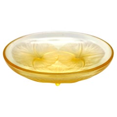 Ciotola in vetro ambrato e opalescente "Volubilis" di René Lalique, 1921 ca.