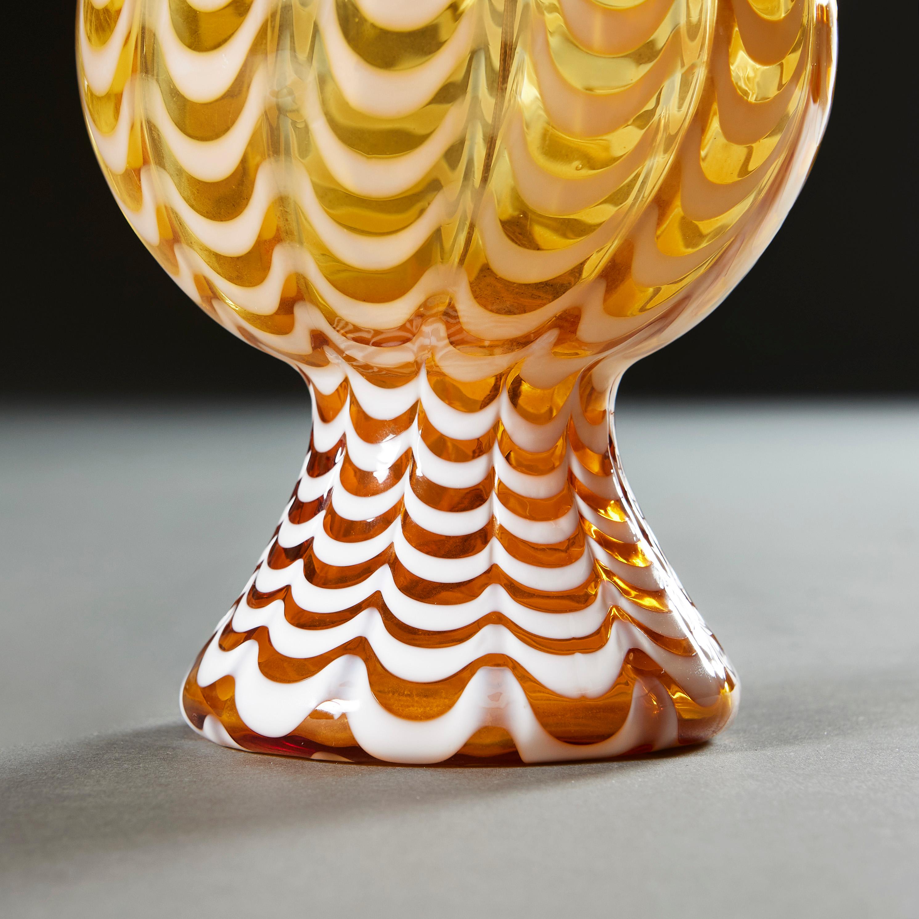 Amber Murano Glass Lamp In Good Condition In London, GB
