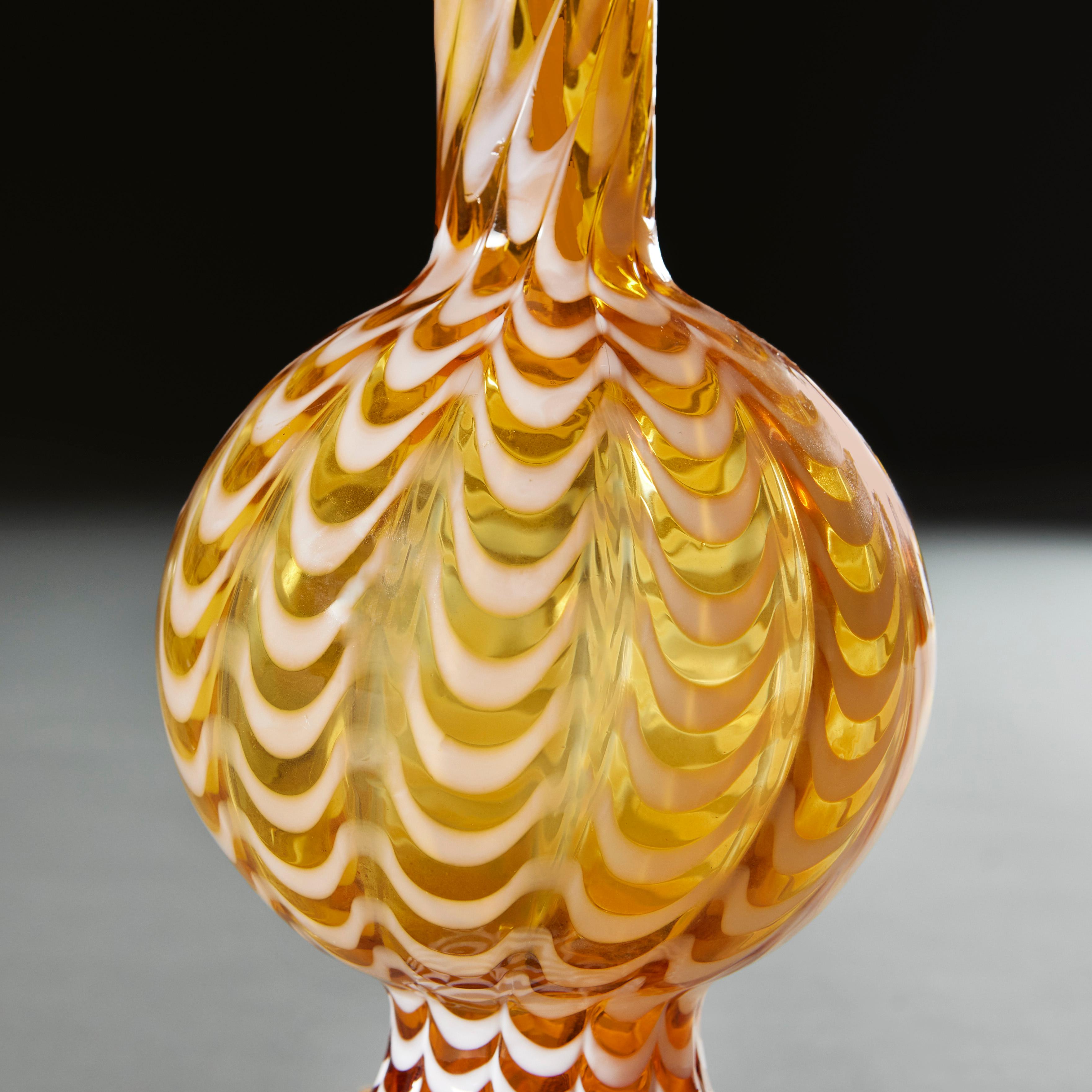 20th Century Amber Murano Glass Lamp