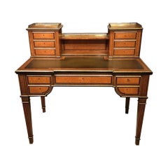 Amboyna, Parcel Gilt and Ebony Victorian Period Antique Writing Desk