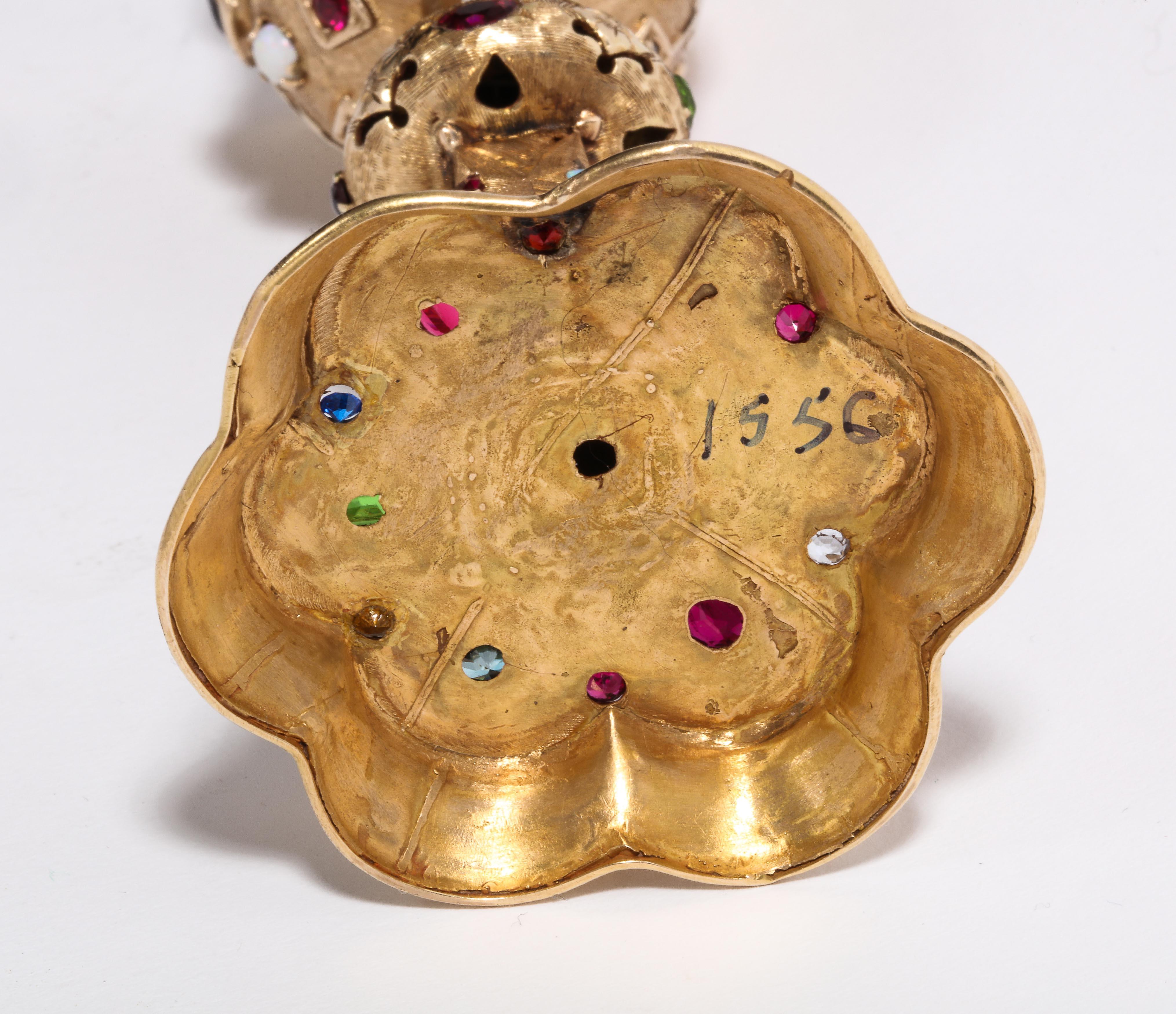 American 14-Karat Yellow Gold and Semi Precious Stone Miniature Chalice Cup 3