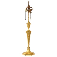 American 19th Century Dore Bronze Candlestick Table Lamp, E. F. Caldwell & Co